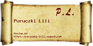 Puruczki Lili névjegykártya